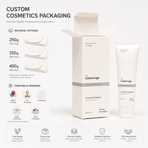 Cajas de Embalaje Cosméticas de Papel Blanco Impresas Personalizadas, Caja Rectangular de Papel con Logotipo Personalizado para Limpiador Facial, Loción y Cuidado de la Piel - Product Image 5