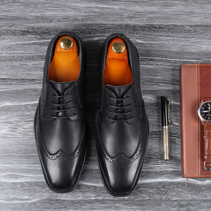 Chaussures de bureau pour hommes, mocassins à lacets, semelle intermédiaire en PU, semelle extérieure en cuir et caoutchouc, tendance mode, haute qualité, vente chaude - Product Image 4