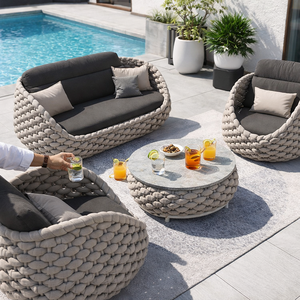 Canapé d'extérieur moderne résistant aux intempéries pour l'aménagement <span class=keywords><strong>de</strong></span> <span class=keywords><strong>jardin</strong></span>, alliant ensemble <span class=keywords><strong>de</strong></span> canapés <span class=keywords><strong>de</strong></span> patio en rotin et ensemble <span class=keywords><strong>de</strong></span> canapés <span class=keywords><strong>de</strong></span> <span class=keywords><strong>jardin</strong></span> en osier - Product Image 4