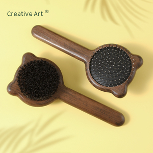 Brosse de toilettage pour animaux de compagnie en acier inoxydable, vente directe d'usine OEM, brosse <span class=keywords><strong>à</strong></span> poils de <span class=keywords><strong>sanglier</strong></span> pour animaux de compagnie avec logo personnalisé - Product Image 3