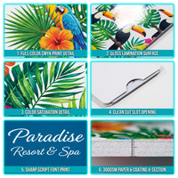 Porta Tarjetas de Hotel con Estampado Floral Tropical a Todo Color, Funda para Tarjetas de Habitación de Resort, Logotipo Personalizado, Suministros para Vacaciones en la Playa, Venta al Por Mayor