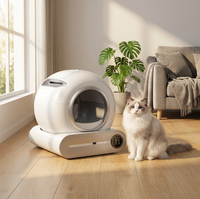 Bac à litière pour chat intelligent à commande par bouton, auto-nettoyant, grande capacité 65L, design sans odeur, toilette automatique pour animaux de compagnie, certifié CE ROHS FCC