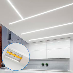 Profil de canal de bande lumineuse LED en aluminium à montage mural intégré, bande lumineuse COB pour chambre à coucher, <span class=keywords><strong>cuisine</strong></span>, salon - Product Image 1