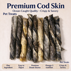 Premium Cod Skin Dog <b>Treats</b> Air Dried Single Ingredient Natural Ocean Snack for Healthy Skin Coat - Product Image 4