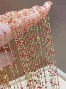 قلادة وسوار مطلي بالمينا بتصميم خيالي، سلسلة ذهبية مع تصميم اسم، أحدث طراز من القلادات، طقم قلادة وسوار ذهبي للنساء - Product Image 5