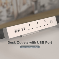 Prise de bureau à fixation sur bureau avec ports USB Type-A et Type-C de type UK 10A