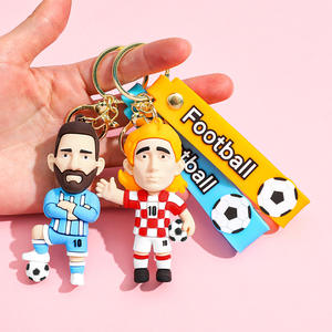 <span class=keywords><strong>Porte</strong></span>-clés 3D en PVC de joueurs de football Chongjie : Ronaldo, Messi, Modric, Yamal, Pulisic, Vinicius, Saka, N'Dicka - Product Image 5