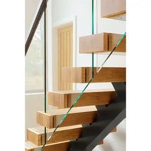 Bordure GABO — Kit d'escalier flottants d'intérieur en bois, Kit pour intérieur de la maison, style d'asie du Canada, en fer forgé, LED, Mono