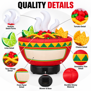 Bol publicitaire gonflable Fiesta Food en gros pour la promotion de restaurants mexicains, tacos, burritos, festivals et événements extérieurs - Product Image 3