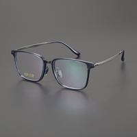 Nouvelle Arrivée Monture de Lunettes Unisexe Carrée en Titane Légère et Confortable en Acétate pour Myopie, Style Business Décontracté