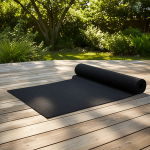 Tapis de bateau antidérapant noir de qualité marine 1,8 m x 8,9 m, imperméable, pour intérieur et extérieur, terrasses et patios, découpable - Product Image 2