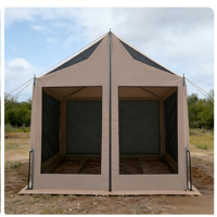 Tente de camping entièrement en maille avec écran occultant, résistante au vent et à la pluie, idéale pour le glamping familial