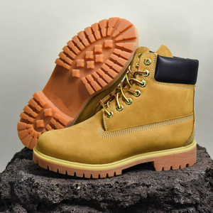 <span class=keywords><strong>Botas</strong></span> Clásicas Amarillas de Caña Alta, Impermeables, Antideslizantes y Resistentes al Desgaste, <span class=keywords><strong>Botas</strong></span> Retro Martin para Hombre y <span class=keywords><strong>Mujer</strong></span>, Zapatos de Senderismo Unisex - Product Image 1