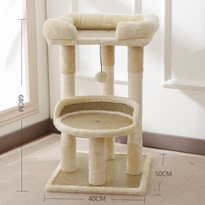 <strong>Cat</strong> Tower Bed 2 in 1 Durable Sisal <strong>Scratching</strong> <strong>Post</strong> with Plush Ball Toy Kitten Indoor Climbing Frame <strong>Cat</strong> Toy <strong>Cat</strong> Tree - Product Image 3
