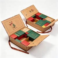 Calendrier de l'Avent personnalisable et recyclable pour Noël, vente en gros, boîte surprise, cosmétiques, cadeau, bague, boucles d'oreilles, emballage de bijoux, boîte en papier