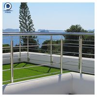 Système de garde-corps rond sur mesure en acier inoxydable, aluminium et acier au carbone pour escaliers intérieurs et extérieurs