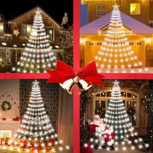 <span class=keywords><strong>Luces</strong></span> de <span class=keywords><strong>cascada</strong></span> azules con luz LED, decoraciones navideñas, 8 modos, <span class=keywords><strong>luces</strong></span> navideñas para árbol, decoraciones navideñas exteriores - Product Image 6