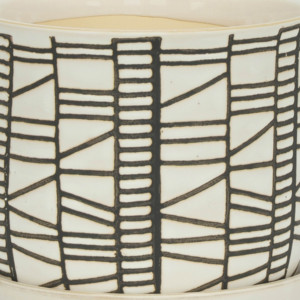 Set di vasi da fiori in ceramica con sottovasi, design geometrico moderno per uso interno ed esterno - Product Image 5
