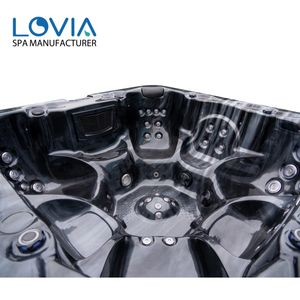 ג'קוזי חיצוני חדש בעיצוב חדשני, ספא ביתי עם הידרותרפיה ואוזון, ל-7 אנשים, בצבע שחור, סיטונאי. - Product Image 3