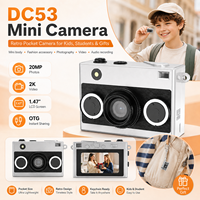 Kamera Digital Mini DC53 20MP 2K CMOS 1.47 Inci IPS Retro Gantungan Kunci Kamera MicroSD OTG Kamera Saku Portabel Pabrik Sprite