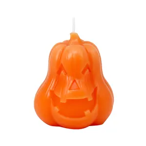 Velas criativas personalizadas OEM para festas de Halloween, cera de parafina, cera de soja, mistura de cera de abóbora, vela perfumada em forma de abóbora