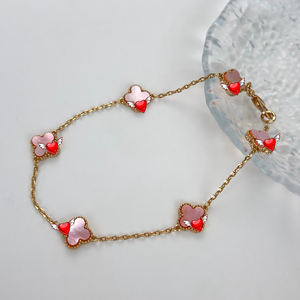 Pulsera <span class=keywords><strong>de</strong></span> Plata <span class=keywords><strong>de</strong></span> Ley 925 con Trébol <span class=keywords><strong>de</strong></span> Cuatro <span class=keywords><strong>Hojas</strong></span> Chapado en Oro <span class=keywords><strong>de</strong></span> 18K, Diseño Original <span class=keywords><strong>de</strong></span> la <span class=keywords><strong>Suerte</strong></span>, Se Puede Solicitar el Catálogo <span class=keywords><strong>de</strong></span> Van Cleef - Product Image 2