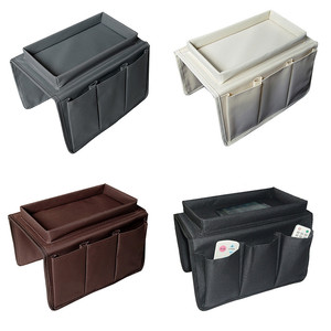 Organizador de reposabrazos de sofá de tela marrón para sala de estar bolsas de almacenamiento prácticas para decoración del hogar - Product Image 1