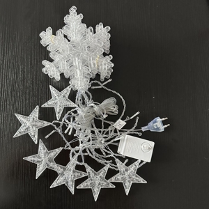 Ngôi sao và bông tuyết Rèm đèn cổ Tích Sao Vòng Hoa chuỗi đèn giáng sinh trang trí ánh sáng cho kỳ nghỉ Nhà Bên đám cưới - Product Image 6