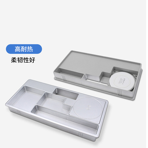 Boîtier de gestion de câbles sans fil encastré pour bureau, couleur argent givré, 120x250, pour une organisation pratique des câbles - Product Image 1