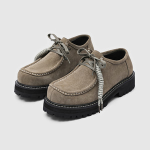 2026 New Mens Old Money <b>Style</b> Derby <b>Shoes</b> Retro Chunky Toe Thick Sole Height Increasing Casual Leather <b>Shoes</b> - Product Image 3