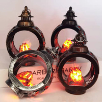 Décoration veilleuse ronde feu de joie vent lampe atmosphère article décoratif LED petite lampe à vent