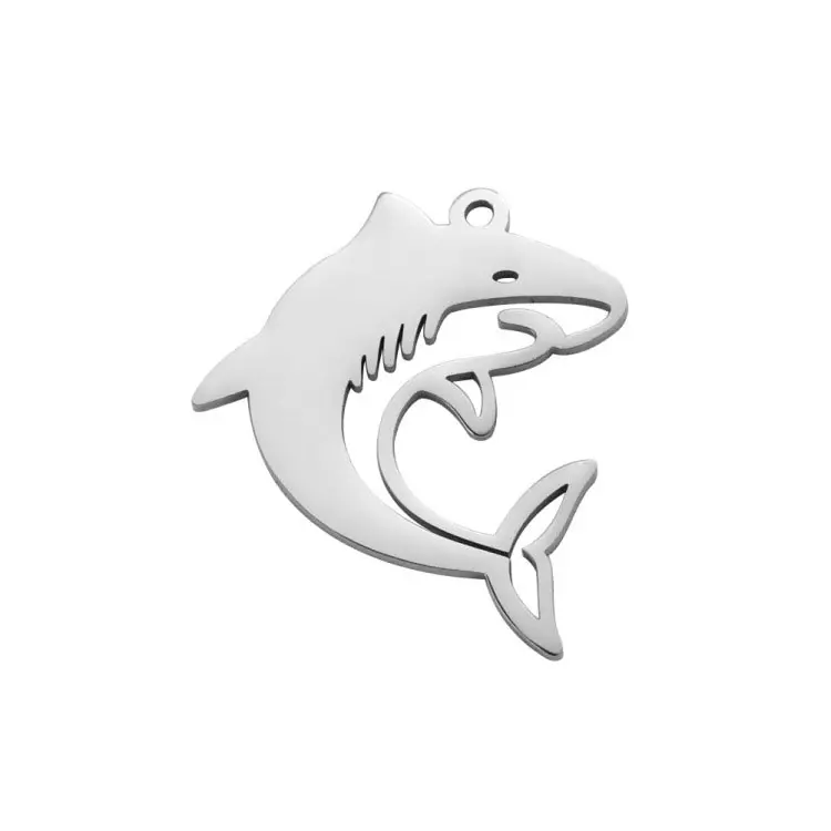 Украшение аксессуары океанское животное акула Позолоченные из Нержавеющей Стали Полированные Заводские подвески