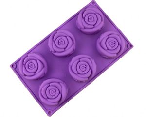 Moule à roses personnalisé sans BPA, 6 cavités, plateau de moulage pour fondant, outils de décoration, en silicone, pour faire des gâteaux, du chocolat, des muffins, des pâtisseries, des biscuits - Product Image 3