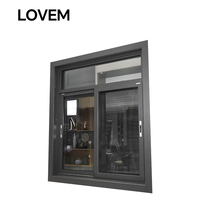 Ventana de diseño decorativo interior para el hogar, marco doble templado, ventanas corredizas de aluminio esmaltado, lo último en francés moderno