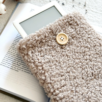 Couverture de livre en coton anti-poussière en peluche, pochette de livre, sac de rangement pour Kindle