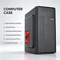 Boîtier PC Gaming MicroATX Meway Factory Direct avec support 0.35, alimentation ATX, 1 emplacement HDD, panneau avant USB, refroidissement latéral/arrière