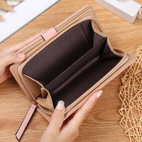 Dompet Wanita Panjang Desain Daun Berongga Trendi 2025, Dompet Koin Kancing Elegan, Tas Clutch Wanita Modis