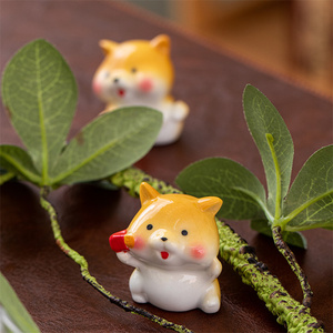 Moe เซรามิคเคลือบรูปกระต่ายของสุนัขสุดสร้างสรรค์ของขวัญตกแต่งโต๊ะน่ารักนุ่มน่ารักสำหรับตกแต่งบ้านสไตล์ญี่ปุ่น - Product Image 4
