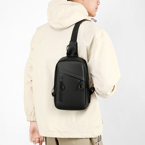 Men's Chest Bag Waterproof Lightweight Shoulder Bag For Outdoor Travel Casual Use Black Gray Blue Green Solid Color - Product Image 2
