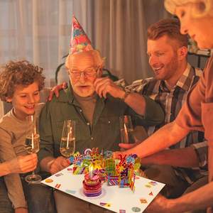 ของขวัญวันเกิดสําหรับผู้หญิงหรูหราเป่าลมไฟ LED เทียนเค้กเพลงสุขสันต์วันเกิดการ์ดโปสการ์ด - Product Image 2