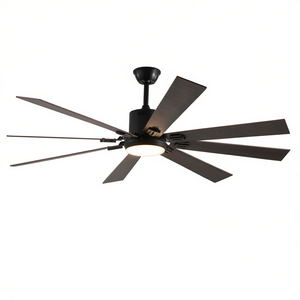 Ventilador de Techo LED Moderno DB con 8 Aspas de Madera, Control Remoto, Regulable, Temperatura de Color Ajustable, para Sala de Estar, 220V - Product Image 1