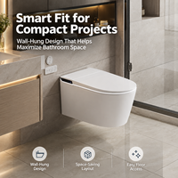 Nouveau style de toilette intelligente à capteur automatique, monobloc mural, avec bidet électronique et séchoir à air chaud, pour salle de bain à usage domestique