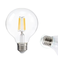 Ampoule décorative rétro G95 Edison à filament en spirale LED en verre, corps en laiton et en métal, culot E27/E14/B22, certifiée CE/VDE, dimmable