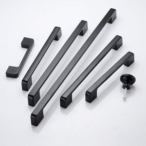 <b>Black</b> Aluminum Cabinet Handles and <b>Knob</b> Matte Furniture Pulls Square Trim for Kitchen Wardrobe Drawer - Product Image 6