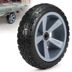 Solid Polyurethane Wheel 10 Inch PU <b>Foam</b> Caster For Kayak Trailer With PP Spokes Airless Tire - Product Image 1