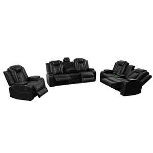 High Quality 3-Seater Electric Recliner Genuine Leather Sectional <b>Sofa</b> Set <b>Sponge</b> Filling Bed <b>for</b> Home Living Room Hotel/Villa - Product Image 1