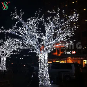 Cordão de led para árvore de natal, luzes brancas decorativas 3d