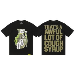 T-shirt da uomo oversize con stampa grafica personalizzata, stile streetwear, in tessuto pesante - 'THAT'S A AWFUL LOT OF COUGH SYRUP' - Product Image 6