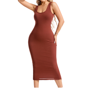 <b>Women</b>’s Vintage Style High Waist Sleeveless Summer Dress Elegant Solid Color Casual Commuting Dress - Product Image 2
