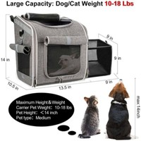 Sac à Dos Extensible et Pliable à 4 Portes Ouvertes avec Fenêtres en Maille pour Vélo, Panier de Voyage pour Chat et Chien